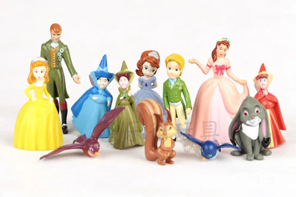 cheap 3 5CM 12 PCS set 2018 Newest Sophia Queen King Soya Princess Prince Magician Hand do Models PVC Dolls for Girls Gifts Toys