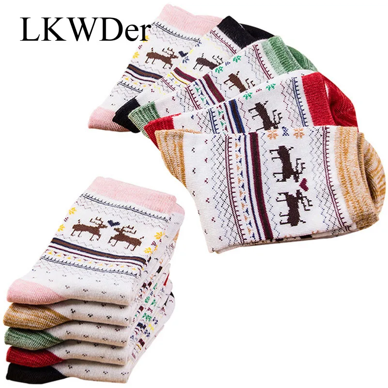 

5 Pairs Women's Socks Lady Christmas Gift Socks Fashion Winter Cute Cotton 3D Ladies Crazy Sock Female Thermal Warm Animal Socks