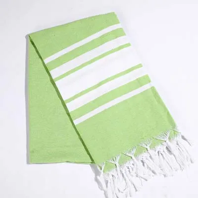 Полосатое хлопковое турецкое банное полотенце с кисточками для путешествий, кемпинга, сауны, пляжа, тренажерного зала, бассейна, одеяло, хирургический шарф с драпировкой - Цвет: green