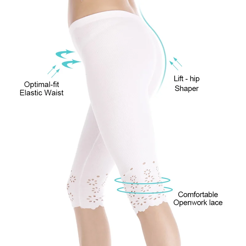 White knee length leggings cheap