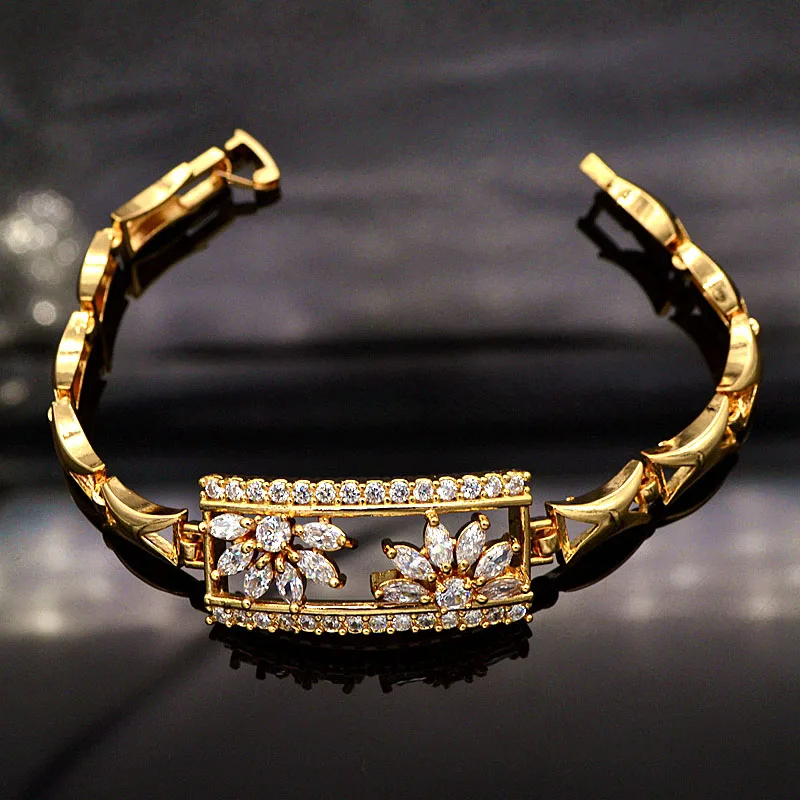 Модный женский золотой разноцветный циркониевый стильный цветной CZ браслет-Шарм ювелирные изделия