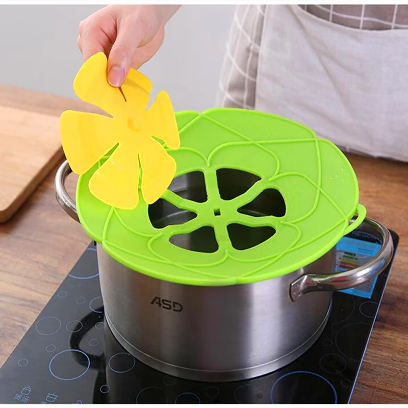

Food grade Silicone lid Spill Stopper Cover For Pot Pan Kitchen Accessories Cooking Tools Flower Cookware Kitchen Gadgets