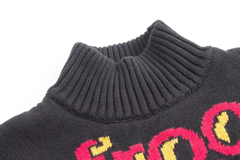 Зимний толстый теплый пуловер, трикотаж для женщин, уродливая лягушка, жаккардовый черный свитер, дизайн, Harajuku, оригинальные женские вязаные топы