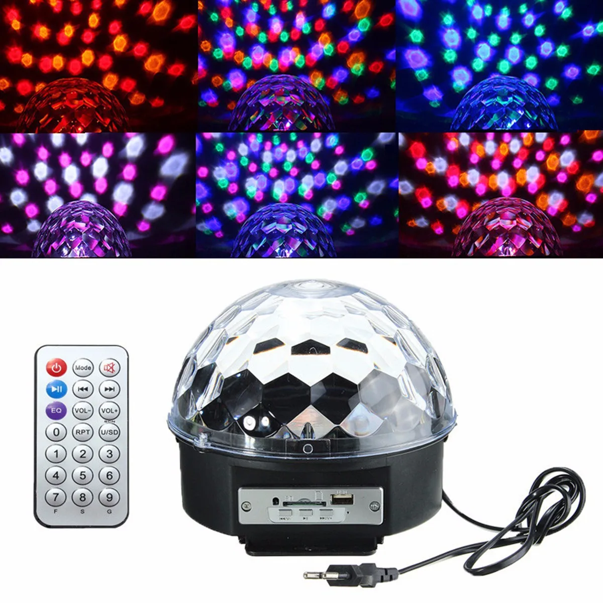 Jiguoor Digital LED RGB Crystal Magic Ball Effect Light for Christmas Halloween Stage Party Disco DJ Bar Lighting AC110V-240V | Лампы и