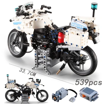 

Power Function Military Motorcycle Technic 539pcs Model with Motor Technician Building Blocks Bricks Toys For Kid