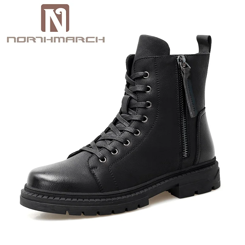 

NORTHMARCH New Men Boots Autumn Winter Shoes Men Fashion Lace-Up Leather Male Boots Waterproof Ankle Boots Men Bottes Homme