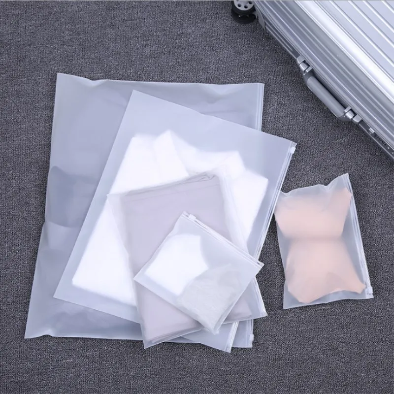

Transparent Frosted Travel Storage Bag Luggage Clothes Finishing Bag Re-sealable Zip Lock Sealed Bag Thick 22 Wire