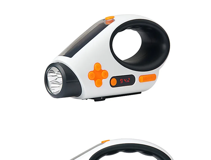 Multifunction Solar Charged Led Flashlight Manual Electricity Generation FMAM Radio Torches USB Charging Portable Camping Light (12)