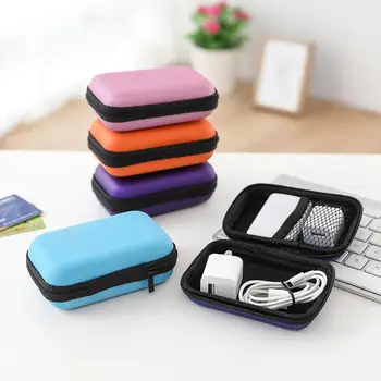 

2020 Portable Square/Rectangle Nylon USB Disk Earphones Storage Bag Organizer Case Coin Purse free shipping