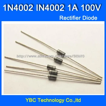 

1000pcs/lot 1N4002 IN4002 1A/100V Rectifier Diode Big Power and Long Pins