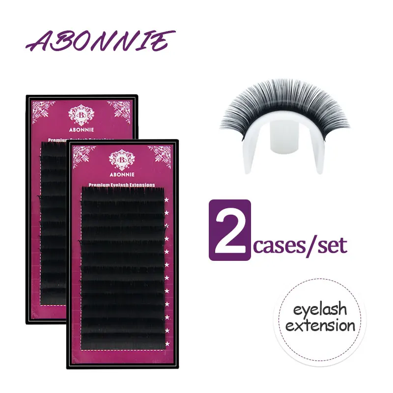 

2 Boxes set mink eyelash extension super soft black curl type, artificial eyelash Fake False lashes makeup maquiagem cilios