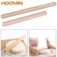 HOOMIN Лапша для пиццы, торта, тесто, ролик для выпечки, антипригарное печенье, инструмент для печенья, 38 см/30 см, деревянная Скалка со шкалой, посуда для выпечки