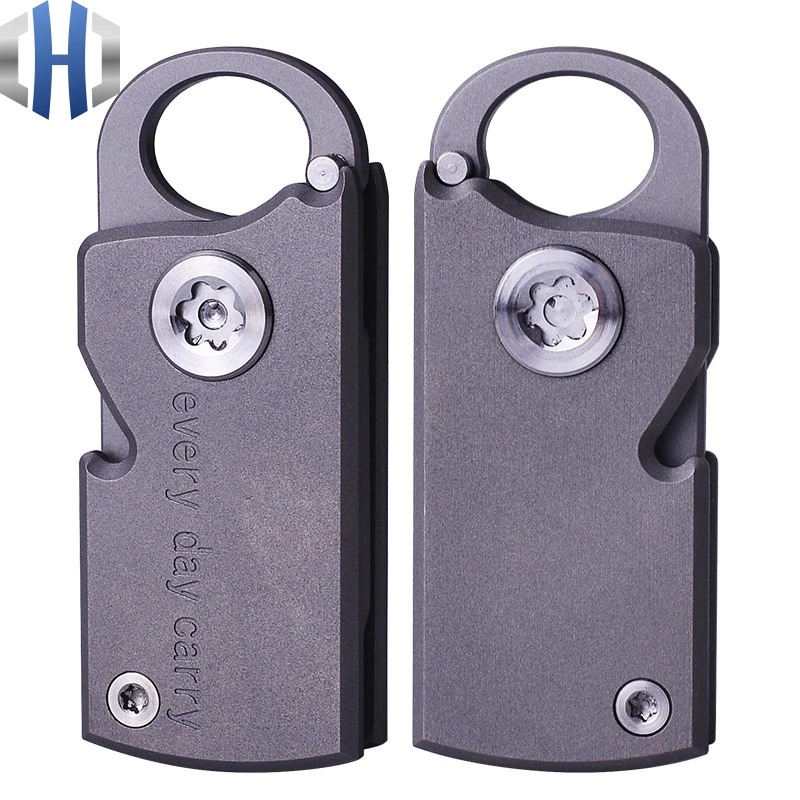 Pocket Mini Keychain Folding Knife Express Out Of The Box Cutting Knife EDC Outdoor Tc4 Titanium Can DIY