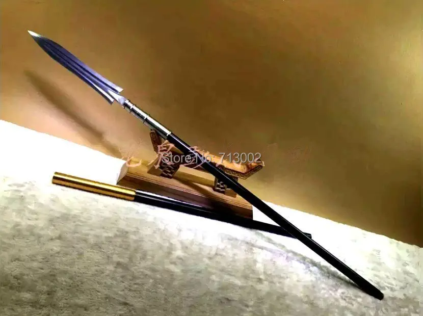 195cm Chinese Kung Fu Spearhead Sword Spear manganese steel lance Steel