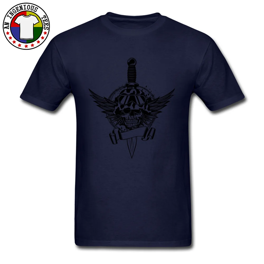 Skul Pure Cotton Mens Short Sleeve Tops T Shirt Street Mother Day T-Shirt Crazy Clothing Shirt Brand New O-Neck Skul navy