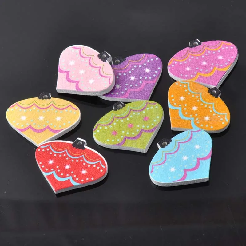 Christmas Light Painted Wooden Scrapbooking Craft Charms For Home 