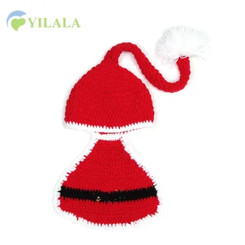 

Christmas Baby Caps For Newborn Kids Christmas Newborn Photography Props Handmade Crochet Infant Beanie Baby Girls Clothing