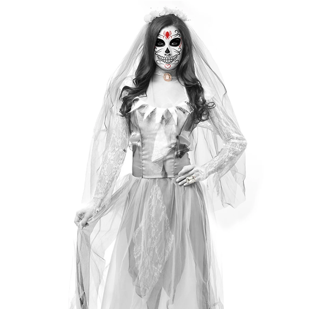 Новинка, Женский костюм для косплея, костюм на Хеллоуин, страшный призрак, мертвый труп, зомби, платье невесты