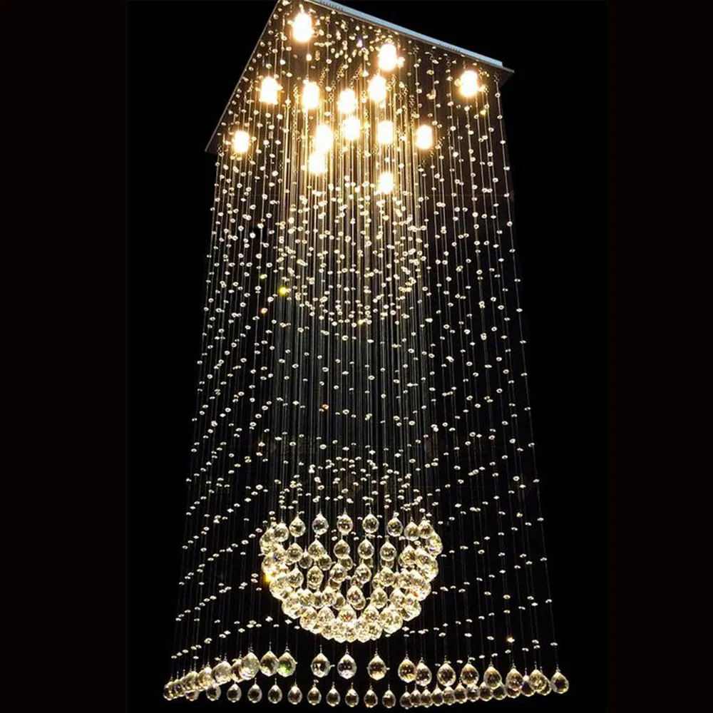 Modern minimalist square living room chandeliers duplex stair