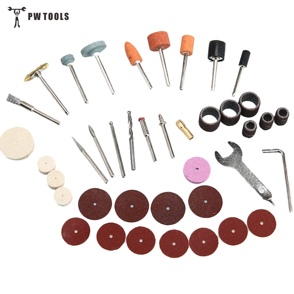 PW TOOLS 40Pcs Rotary Tools Accessory Kit Abrasive Tools Mini Drill Bit