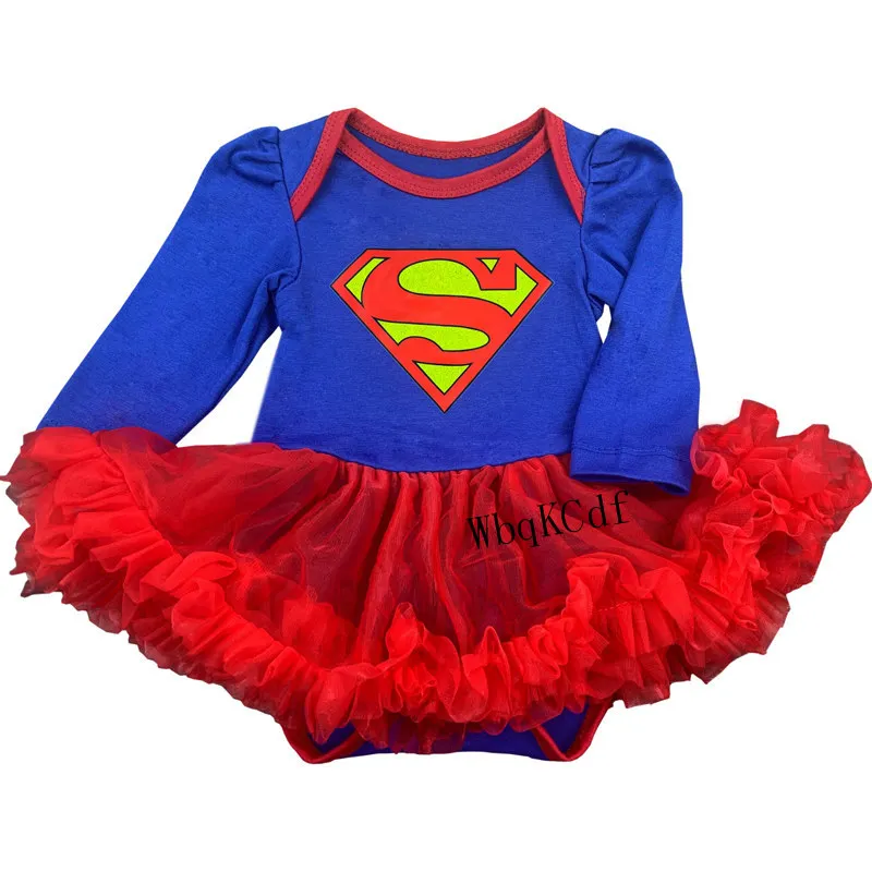 Для новорожденных для маленьких девочек Ползунки Супермен Одежда с Бэтменом 1 шт наряды одежда новое поступление для девочек Рождественские боди - Цвет: as picture