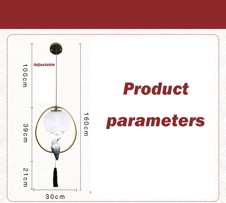 Китайский стиль подвесной светильник столовая кухня ресторан отель Бар Кафе светильник Смола лотоса птицы-украшения Овальный подсвечник