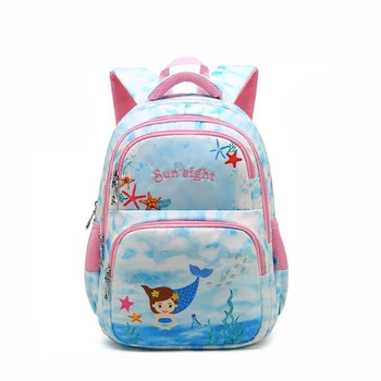 

Primary School Book Bag School Bags Mermaid Printing Cartoon Backpack Lightweight Wearable For Teenage Waterproof Shoulder Bag