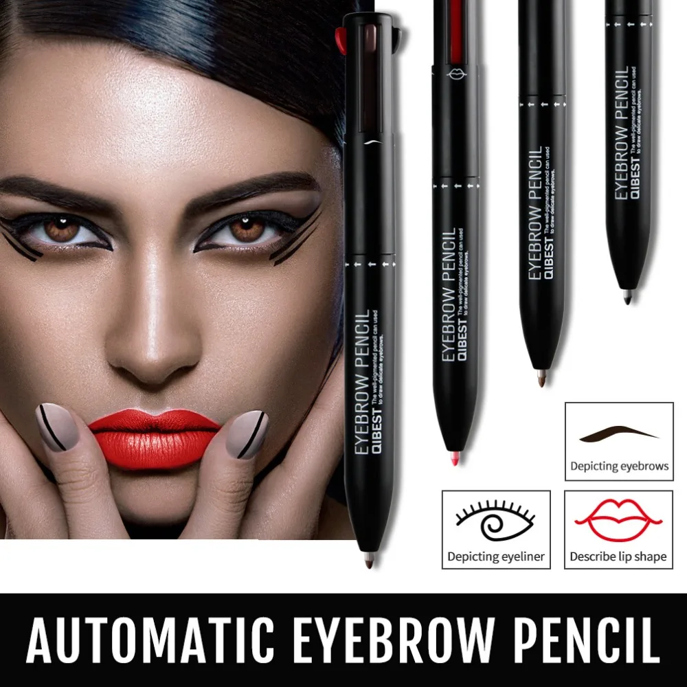 

4 IN 1 Black brown Eyebrow Eyeliner Red lipliner Long-lasting Waterproof makeup set