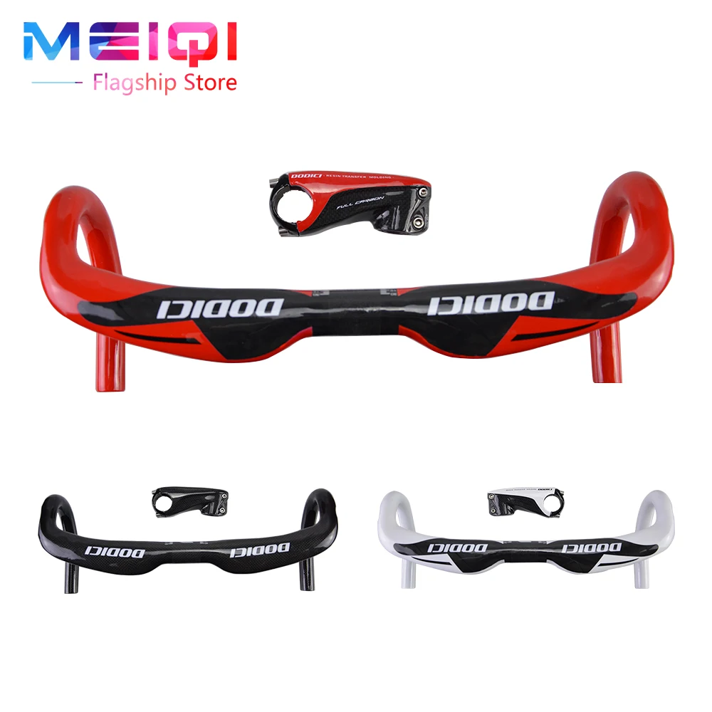 

Sale Hot DODICI Carbon Road Handlebar Set Red Black White Carbon Fiber Bicycle Handlebar + Stem Bike Cycling Parts Fast Shipping
