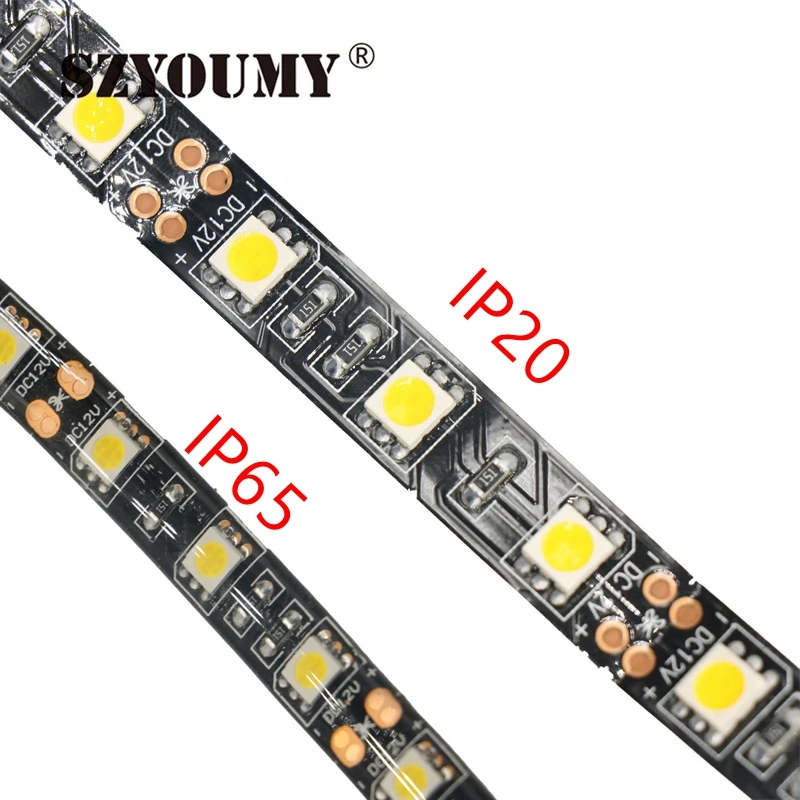 SZYOUMY 500 м/лот Светодиодная лента 5050 черная печатная плата DC12V гибкая светодиодная