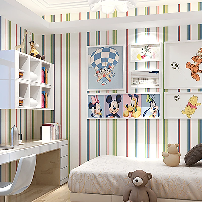 Minimalist Rooms With Striped Wallpaper for Large Space