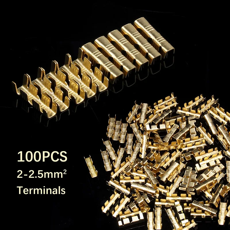 100Pcs U Style Crimpping Terminal set Tab Cold Inserts Connectors Cold