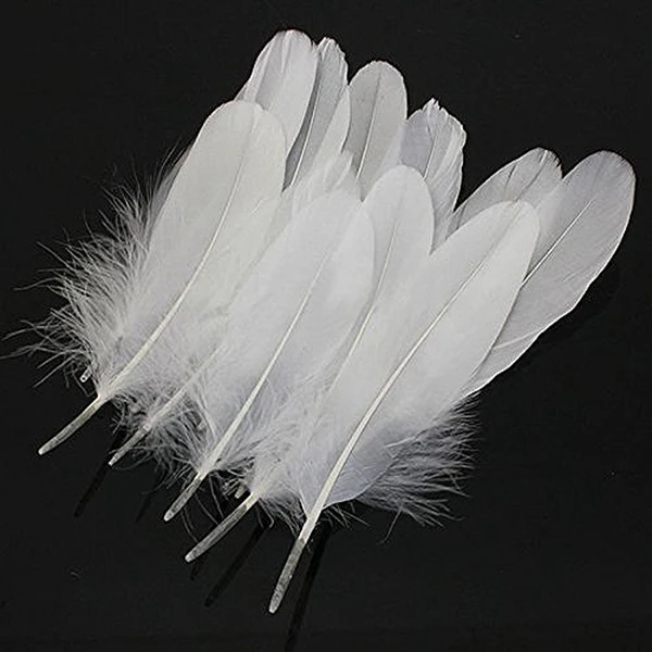 100 шт. белый гусиные перья ремесло для вечерние шляпа Свадебные украшения своими руками 15-22 см