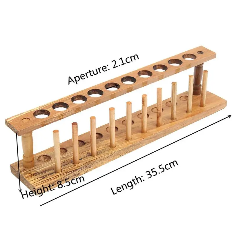 Kicute стойка для тестовых пробирок деревянный 10 отверстий и 10 контактов держатель Поддержка Burette стенд лабораторный стенд для тестовых пробирок полка лабораторная поставка