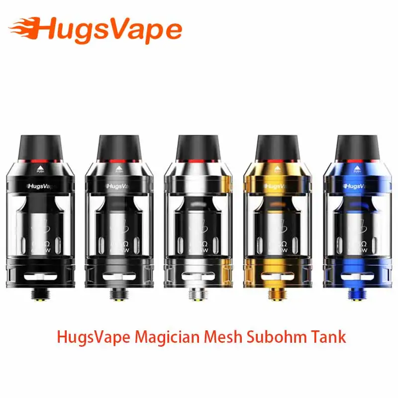 

HugsVape Magician Mesh Subohm Tank 3ml/5ml Atomizer with Triple Mesh coils 810 drip tip Fit 510 Ecigarette Box Mod vs Zeus dual