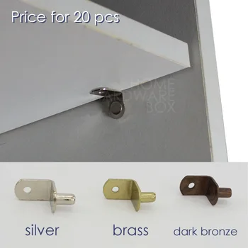 

BRASS color shelf support corner brace 6.5mm pin peg wardrobe cabinet pack of 20