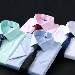 2017 Популярные брендовые летние плюс Размеры Для мужчин рубашка Slim Fit STRIPED Бизнес официальная рубашка короткий рукав мужская одежда Рубашки