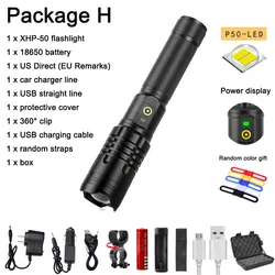 2019 explosion 3800LM LED Flashlight Ultra powerful XHP50 flashlight Zoom USB flashlight 18650 flashlight hunting lamp rechargea 2019 explosion 3800LM LED Flashlight Ultra powerful XHP50 flashlight Zoom USB flashlight 18650 flashlight hunting lamp rechargea