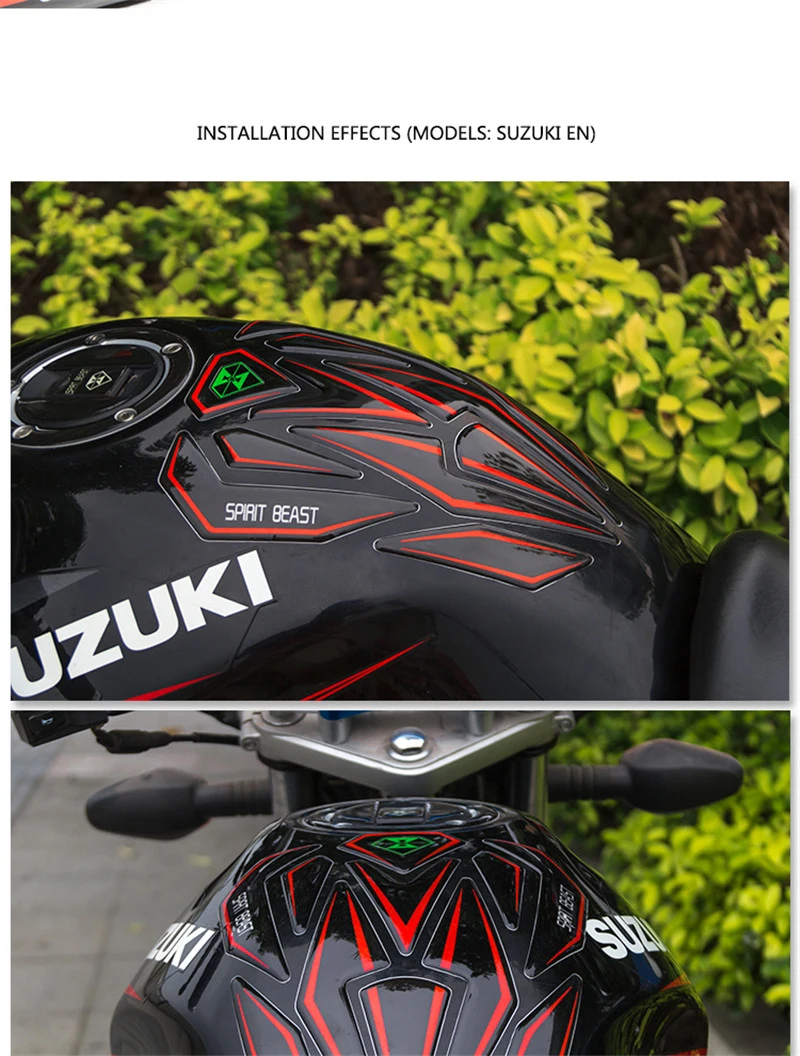 Наклейка на мотоцикл s Светоотражающие 3D наклейки Мотокросс газ наклейка на топливный бак мото запчасти аксессуары защитная накладка украшение