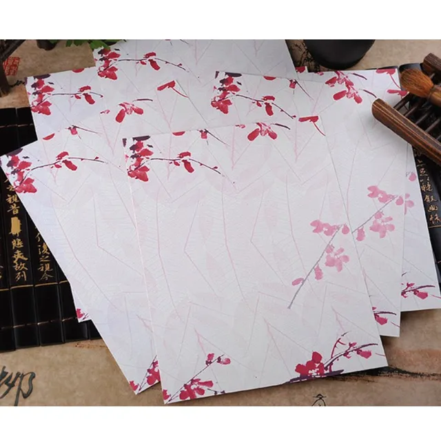 8pcs/lot Chinese Style Envelope Paper Flower Writing Paper Letter for Kids Gift School Supplies Students Stationery
