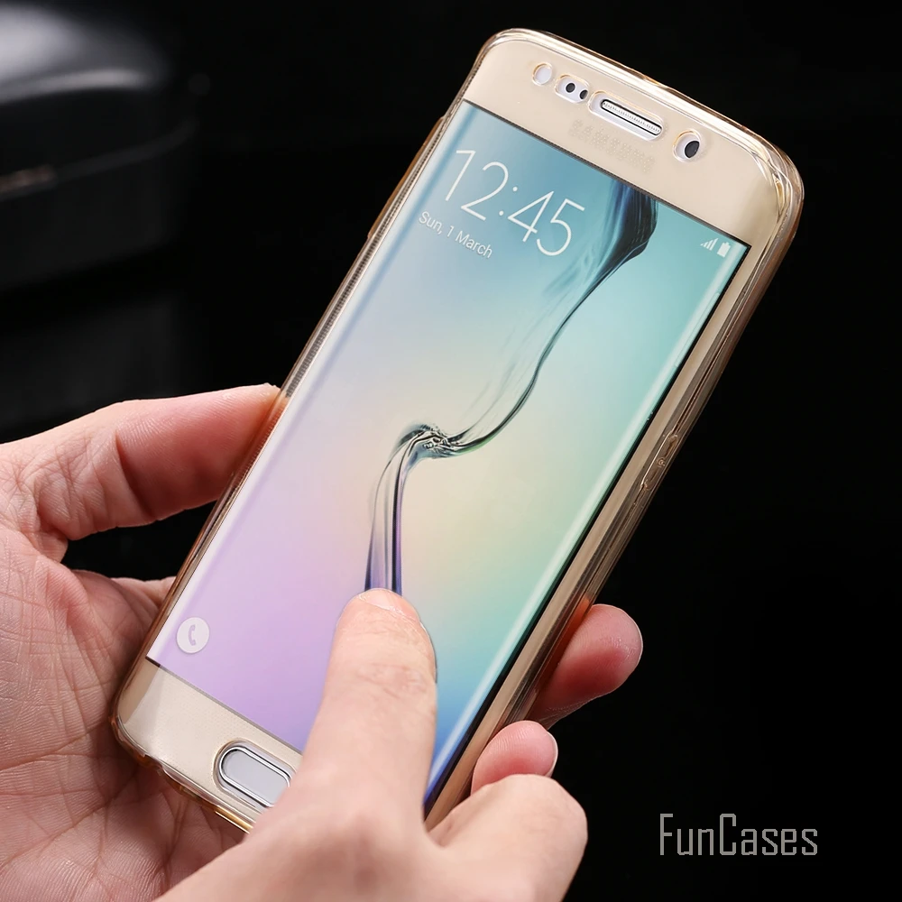 Прозрачный 360 Покрытие чехол для S7 Edge полностью покрывающее корпус телефона samsung