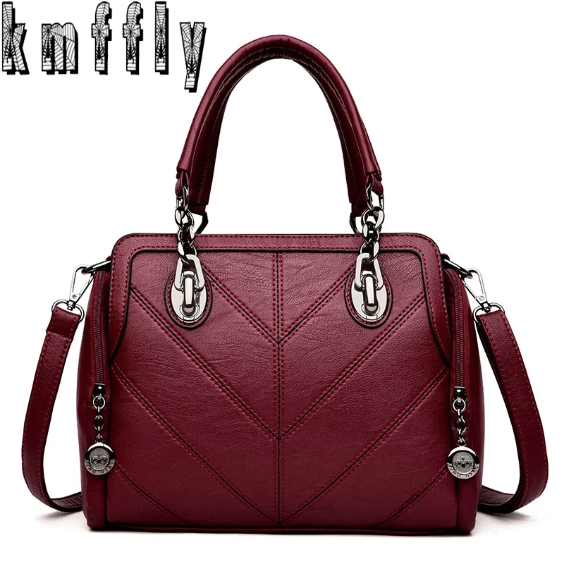 

KMFFLY Neverfull Genuine Leather Women Shoulder Bags Handbag Portable chain Zipper Soft Ladies Bag High Quality Bolsas Femininas