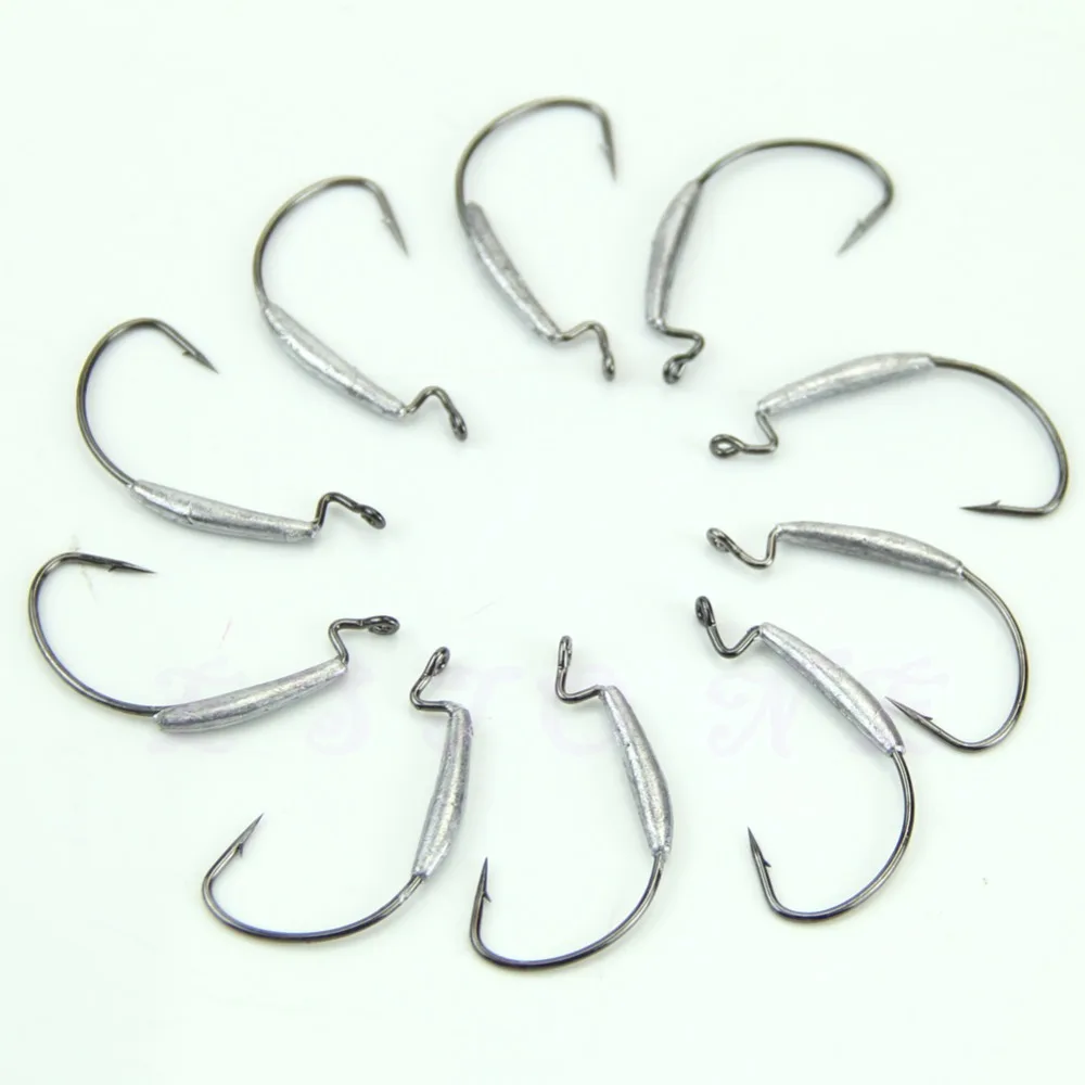 10pcs Tungsten Steel Fish Hooks Crank Lead Hook Sharp 10pcs Newin
