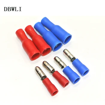 

100pcs 22-16/16-14 Gauge Insulated Quick Splice Female/Male Bullet Crimp Terminals Connectors Assortment Kit