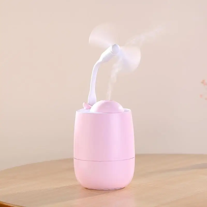 

3 in 1 USB Aromatherapy Air Humidifier Essential Oil Aroma Diffuser with LED Lights+USB mini Fan Cool Mist Humidifier