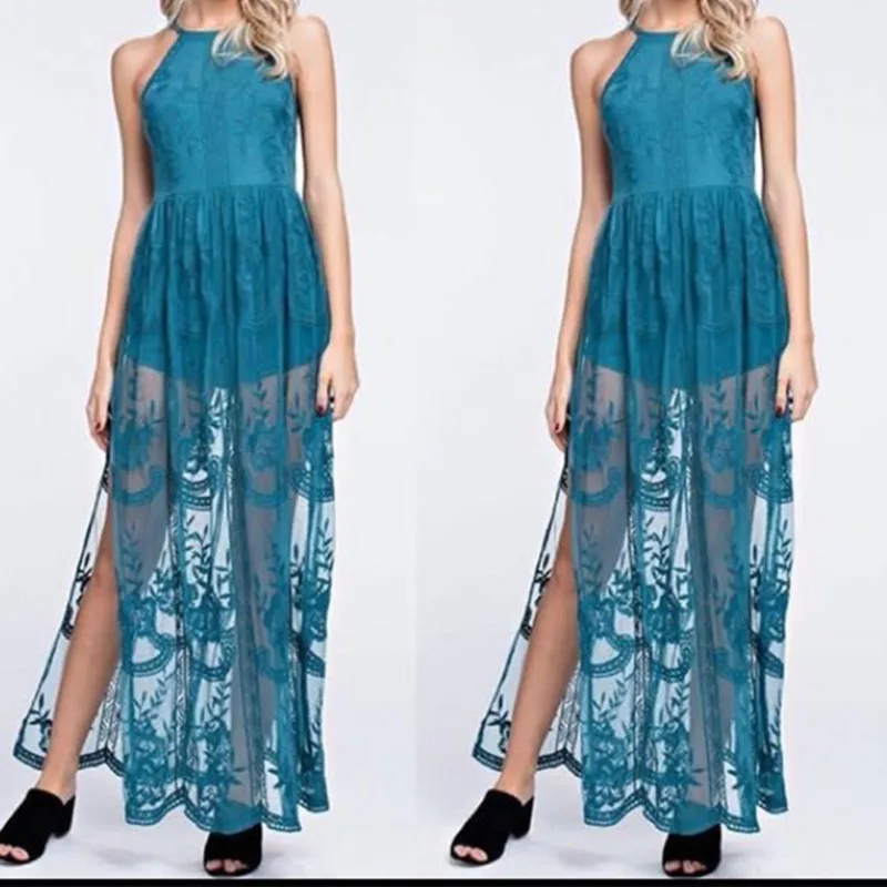 

Spicylace Sexy Halter High Waist Sleeveless Backless Dress Elegant Hollywood Maxi Long Dress Party Sexy Off Shoulder Vestidos