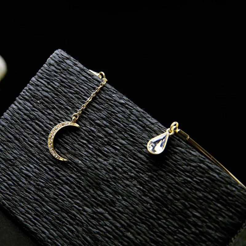 Maxi Necklace Punk Style Statement Necklace Summer Style Gold Color with Crystal Moon Choker