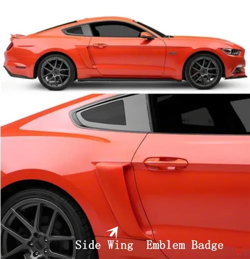 

JIOYNG ABS Unpainted Car Side Wing Fender Door Emblem Badge Sticker Trim Car Styling 2Pcs For Ford Mustang 2015 2016 2017 2018