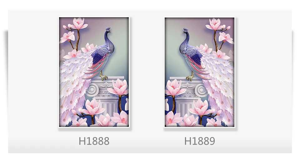 H1888-1889 5D DIY Diamond Painting Peacock Needlework Diamond Mosaic Embroidery Animal Rhinestones Pattern Hobbies Crafts Home Decor Gifts