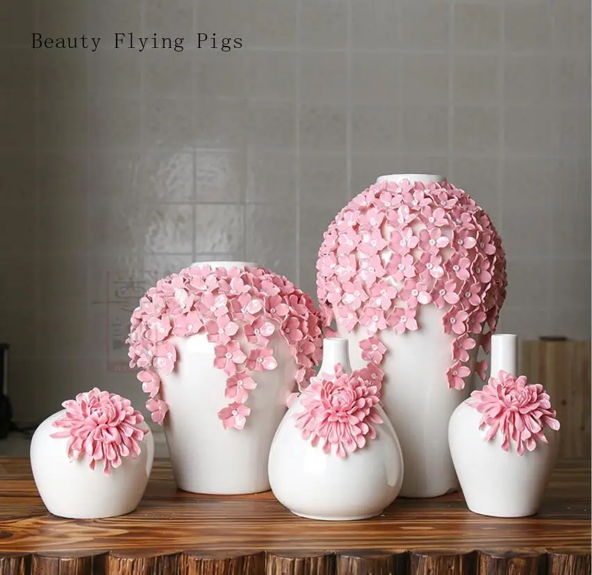 

European Ornaments Ceramic Crafts High-End Home Jingdezhen Art Vase Medium And Small Manual